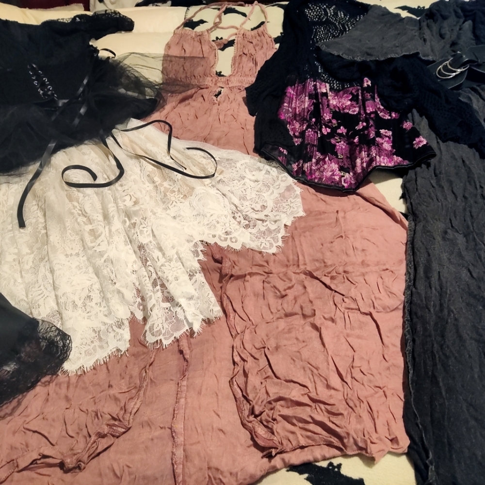 Goth WHIMSIGOTH Cottagecore Bundle Maxi Mini Dress Corset Cardigan Lace Fairy